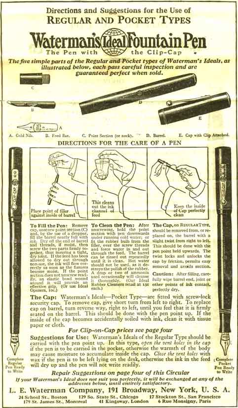 Waterman eyedropper instructions